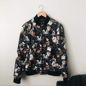 Forever 21 Floral Bomber Jacket